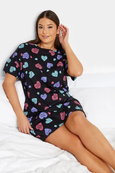 Image of Love Hearts Printed Nightdress