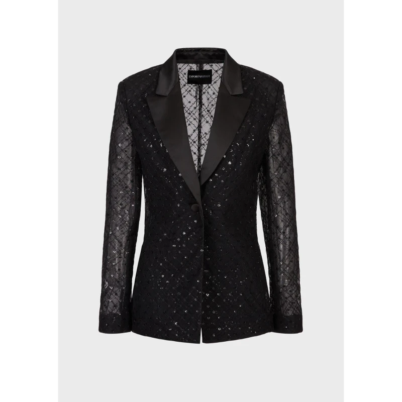 Image of Emporio Armani Sequin Blazer Multi Colour female 8