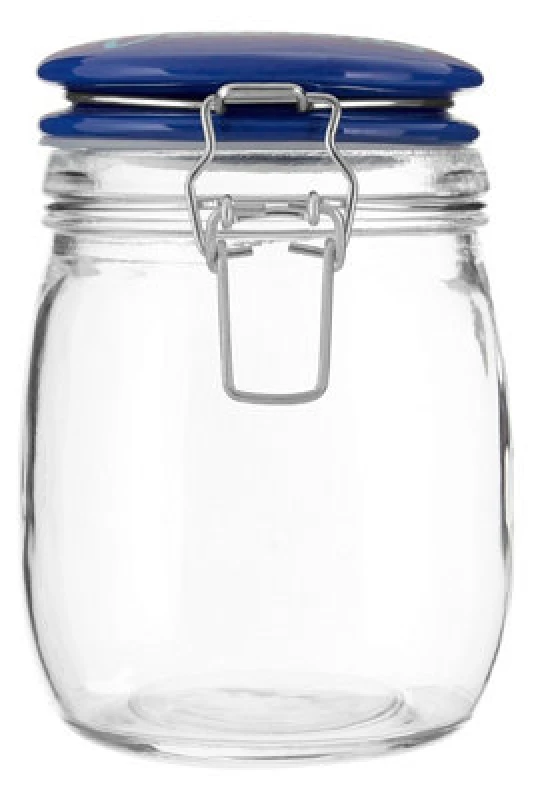 Image of Interiors by Premier Pretty Things Glass Jar - 750ml Blue
