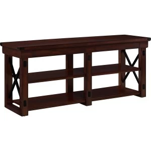 Image of Dorel Wildwood Wood Veneer TV Stand (65") - Espresso