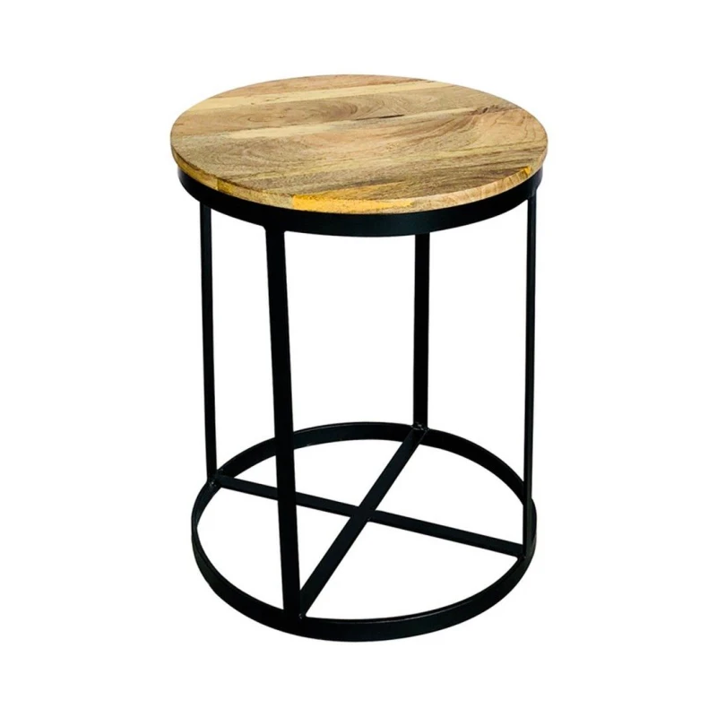 Image of Jaipur Furniture Ltd Ravi Top Large Round Stool Plain - Mango Wood - L47 x W47 x H60cm - PP Sawn Finish in Brown Brown Unisex