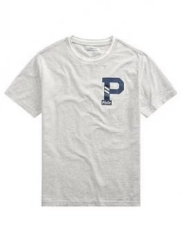 Image of Ralph Lauren Boys Short Sleeve Logo T-Shirt - Grey, Size 18-20 Years, XL