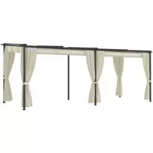 Image of Gazebo with Curtains 3x6 m Cream Steel Vidaxl Cream