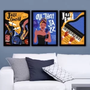 Image of 3SC106 Multicolor Decorative Framed Painting (3 Pieces)