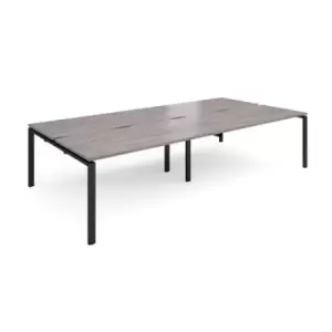 Image of Adapt double back to back desks 3200mm x 1600mm - Black frame and grey oak top