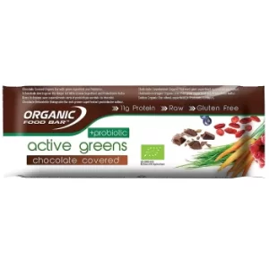 Image of Organic Food Bar Active Greens Chocolate Covered With Probiotics 68g