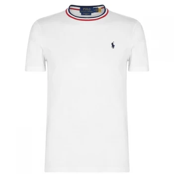 Image of Polo Ralph Lauren Tipped Mesh T Shirt - White