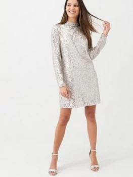 Image of Mint Velvet Sequin Mini Dress - Nude