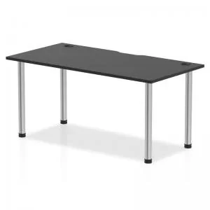 Image of Impulse Black Series 1600 x 800mm Straight Table Black Top with Cable