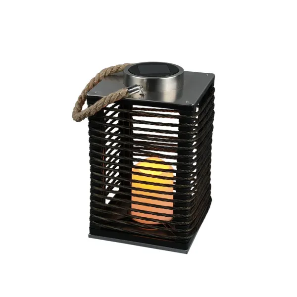 Image of Santana Modern Outdoor Portable Lamp Black Matt IP44 with Dusk sensor