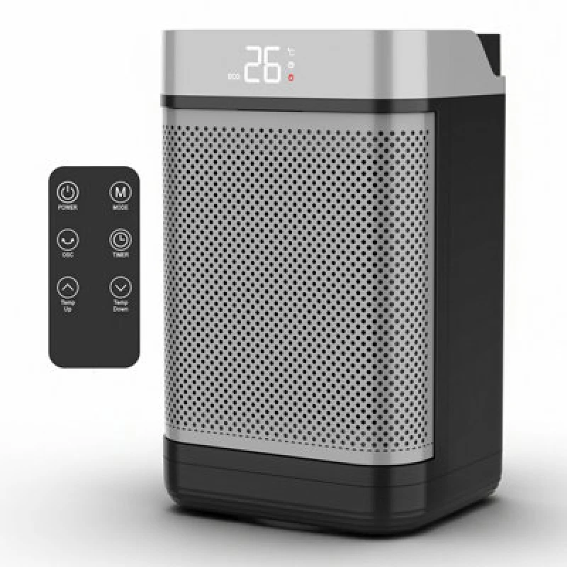 Image of Air Pro 10" Portable Electric Space Heater - LED Display - 12H Timer - Remote in Grey Grey Unisex