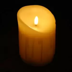 Image of 13x9cm Cream Dancing LED Flame Candle With Melted Effect Battery Operated Realistic