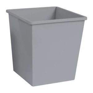 Image of 5 Star Facilities 27 Litre Waste Bin Square Metal Scratch Resistant Metallic Silver