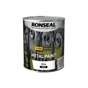 Image of Ronseal Direct to Metal Paint White Satin 750ml