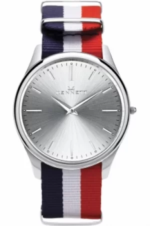 Image of Mens Kennett Kensington Silver RWB Nato Watch KSILSILRWBNATO