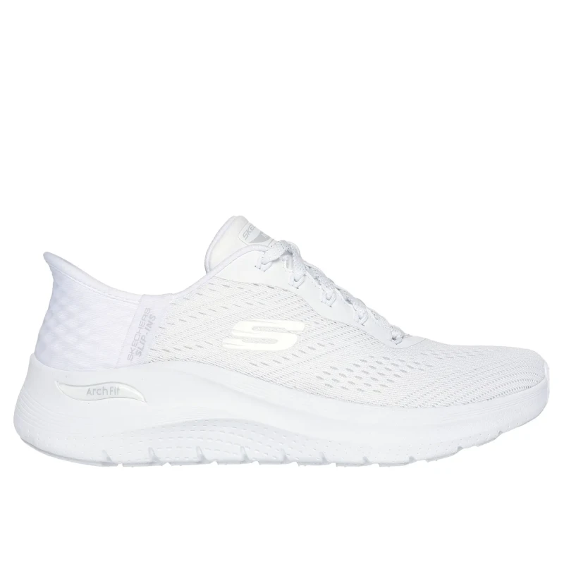 Image of Skechers Slip-ins Arch Fit 2.0 Easy Chic Running Trainers Womens - White White 6