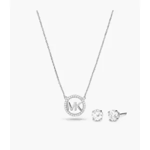 Image of Michael Kors Womens Sterling Necklace Box Set - Silver