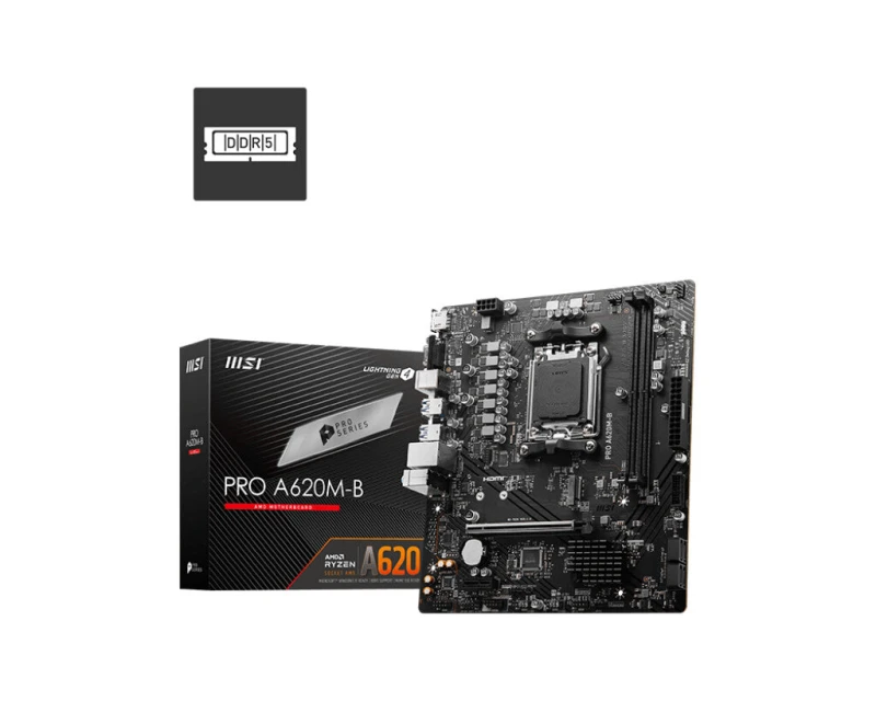 Image of MSI PRO A620M-B motherboard AMD A620 Socket AM5 micro ATX 4711377276597