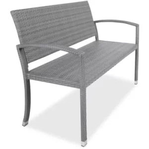 Image of Poly Rattan Garden Bench 2 Seater Grey