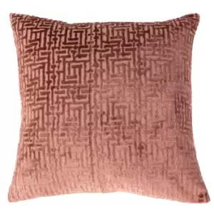 Image of Delphi Velvet Jacquard Cushion Blush, Blush / 45 x 45cm / Polyester Filled