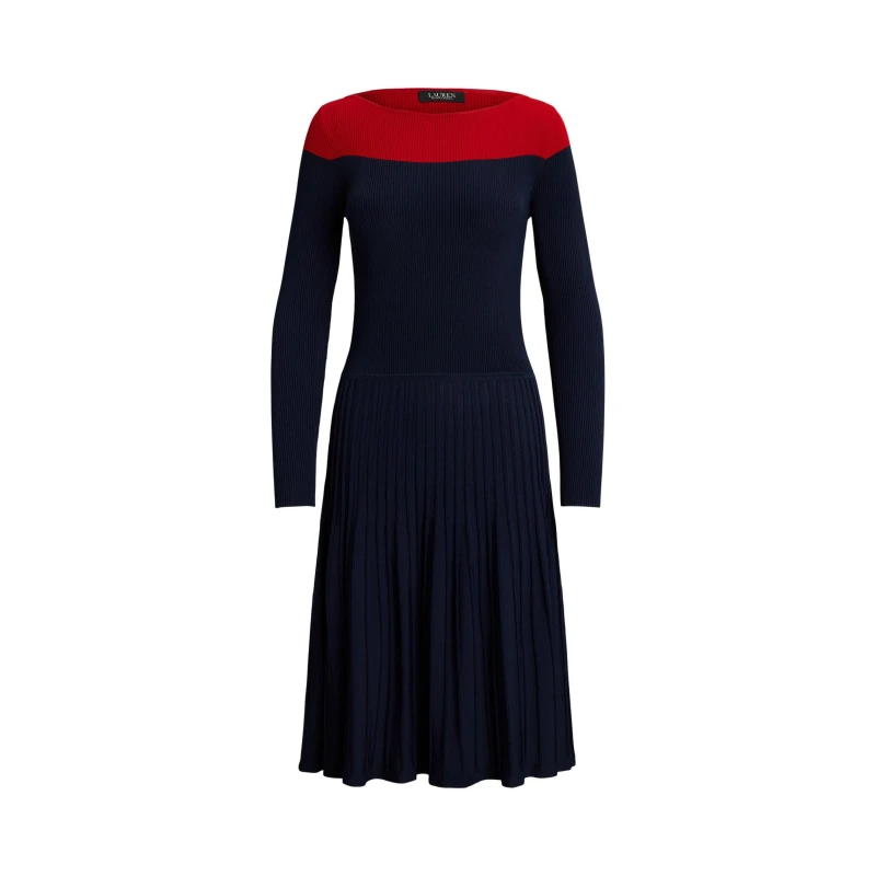 Image of Lauren by Ralph Lauren Pointelle Knit Dress - Blue Blue 8