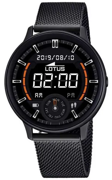 Image of Lotus L50016/1 SmarTime Black Steel Mesh Bracelet Watch