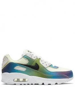 Image of Nike Air Max 90 Junior Trainer - White Multi