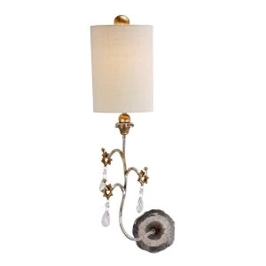Image of 1 Light Indoor Wall Light Silver, Cream, E27
