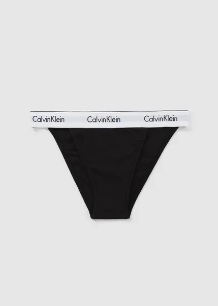 Image of Calvin Klein Womens Underwear Modern Cotton High Leg Tanga In Black