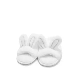 Image of I Saw It First White Bunny Ears Soft Fluffy Slippers - White