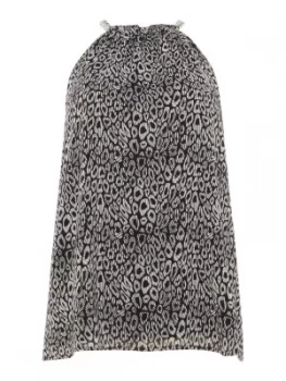 Image of Michael Kors Wavy leopard chain top Black