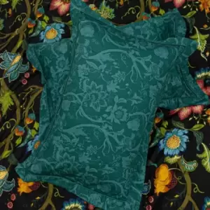 Image of Paoletti Botanist 200 Thread Count Oxford Pillowcase Pair Cotton Teal