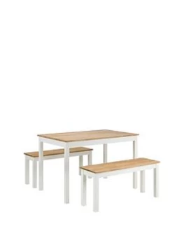 Image of Julian Bowen Coxmoor 120 Cm Dining Table + 2 Benches