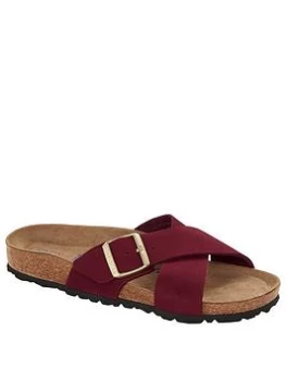 Image of Birkenstock Siena Nubuck Sandal - Maroon, Maroon, Size 8, Women