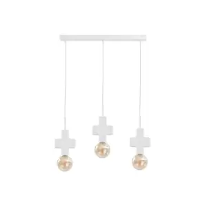 Image of Unica Bar Pendant Ceiling Light White, 60cm, 3x E27