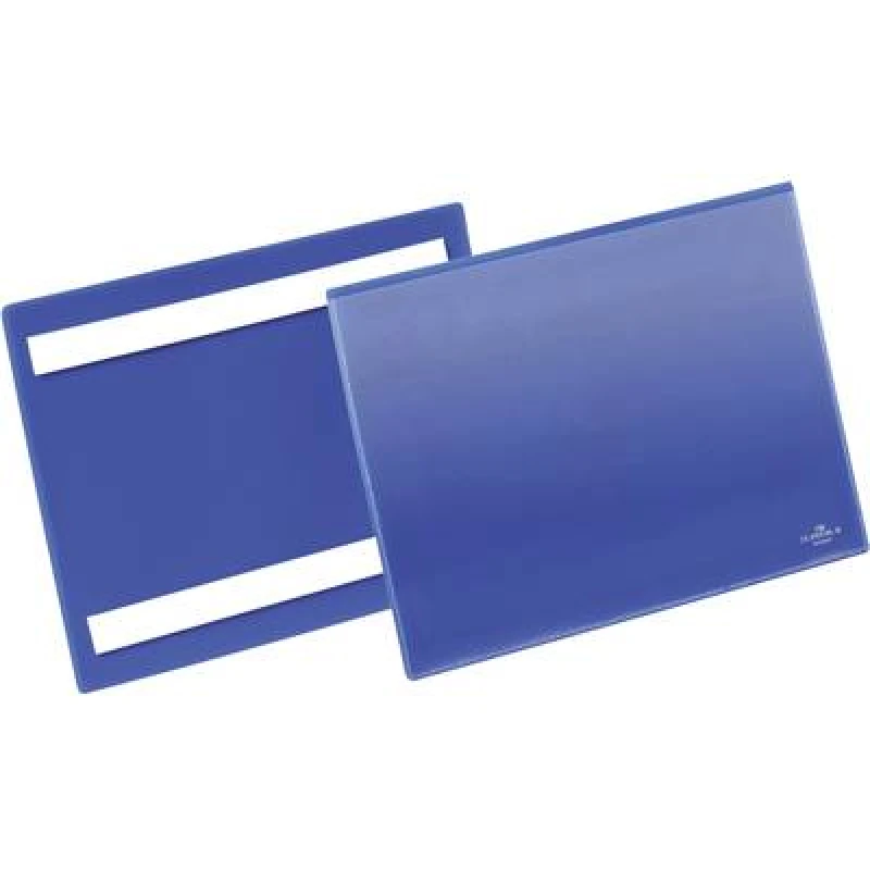 Image of Durable Durable Adhesive Ticket Holder Label Pouch Document Pockets 50 Pack A5 Blue 179507