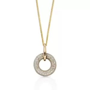 Image of JG Signature 9ct Gold Diamond Donut Necklace