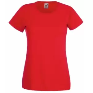Image of Fruit Of The Loom Ladies/Womens Lady-Fit Valueweight Short Sleeve T-Shirt (Pack Of 5) (L) (Red)