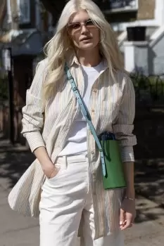 Image of Faria Oversized Shirt, Yellow Stripe / UK 10