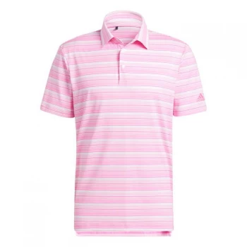 Image of adidas Heather Snap Polo Shirt Mens - Screaming Pink