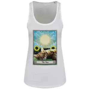 Image of Deadly Tarot Womens/Ladies The Sun Felis Floaty Vest Top (XXL) (White)