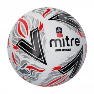 Image of Mitre Delta Replica FA Football White/Black/Red - Size 5