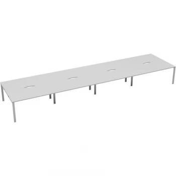 Image of 10 Person Double Bench Desk 1600X800MM Each - White/White