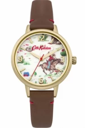 Image of Ladies Cath Kidston Cowboy Brown Leather Strap Watch CKL006TG