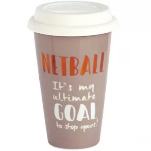 Image of Arora Ultimate Gift for Girls 8702 Netball Sport Ceramic Travel Mug, Stainless Steel