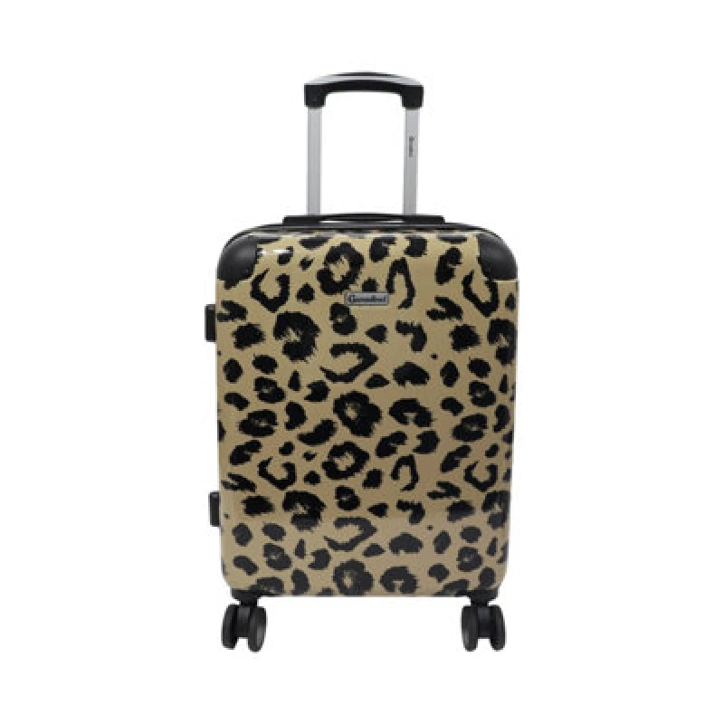 Image of Groundlevel Animal Print Hard Shell Cabin Suitcase - Leopard Print