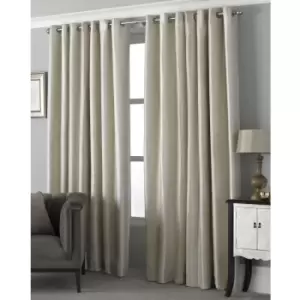 Image of Riva Home Hurlingham Ringtop Eyelet Curtains (168 x 137cm) (Champagne) - Champagne