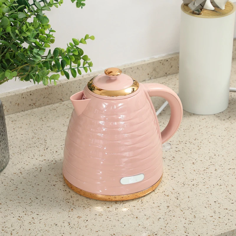 Image of HOMCOM HOMCOM Electric Kettle, 1.7L, 3kW, Fast Boil Kettle, 360° Swivel in Pink Pink One Size Unisex 5063603054356