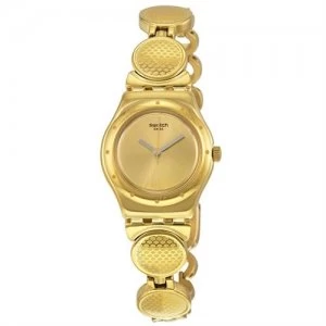 Image of Swatch Ladies Givre Gold Plated Watch - YSG141G