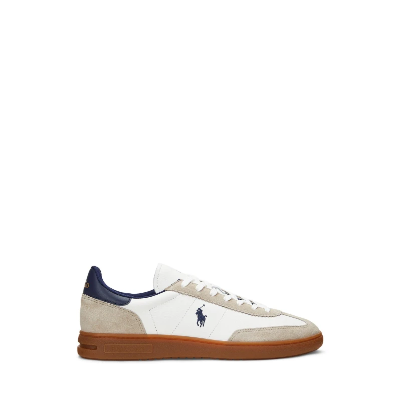 Image of Polo Ralph Lauren Mens Bedford Low-Top Trainers Milkshake/Navy male 6 (40)